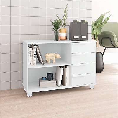 Balcão Organizador para Escritório 90x62,5cm com 4 Gavetas e 2 Nichos
