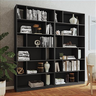 Estantes Livreiros Escritório Home Office 180x187,5cm com 24 Nichos