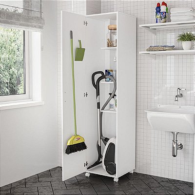 Armário Multiuso Vertical para Lavanderia 45x189cm com 3 Prateleiras