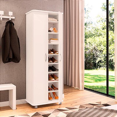 Armário Multiuso Limeira 59,6x168,6cm com 2 Portas 8 Prateleiras
