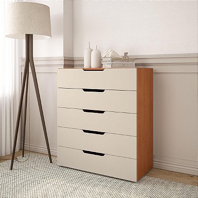 Cômoda Madri Moderna para Quarto 90x104cm com 5 Gavetas