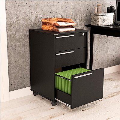 Gaveteiro Maia 46,5x75,8cm com 2 Gavetas e Suporte Pastas Suspensas