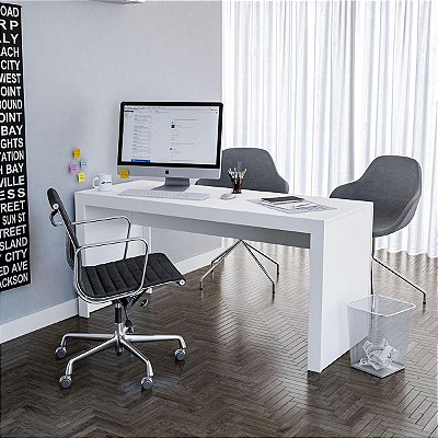 Mesa Escrivaninha Office Compacta para Escritório 160x75,5 4 Pés