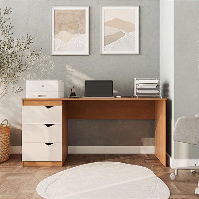 Mesa Escrivaninha Porto Escritório/Home Office 163x77cm 3 Gavetas