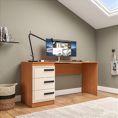 Mesa Escrivaninha Valência Escritório/Home Office 163x77cm 3 Gavetas
