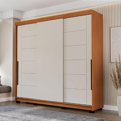 Roupeiro Lisboa 217x213cm com 4 Gavetas e 3 Portas de Correr
