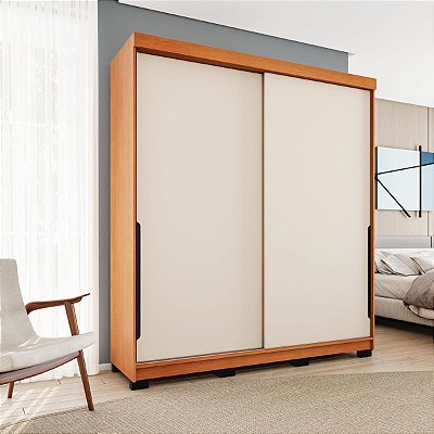 Roupeiro Solteiro Madri 177x213cm 2 Gavetas 8 Prateleiras e 2 Portas