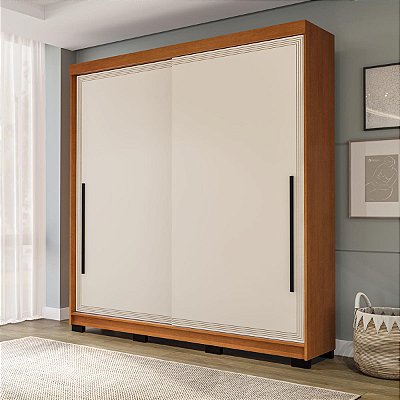 Roupeiro Solteiro Valência 177x213cm com 2 Gavetas 2 Portas de Correr