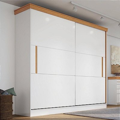 Roupeiro Liverpool em MDF 225x220cm c/ 3 Gavetas e 2 Portas de Correr