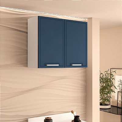 Armário Aéreo para Cozinha Amara 80x66cm com Prateleira e 2 Portas