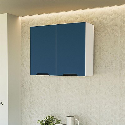 Armário Aéreo para Cozinha Meena 80x66cm com Prateleira e 2 Portas