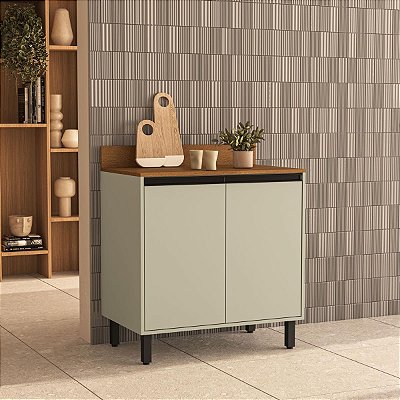 Balcão para Cozinha Koya 80x92,5cm com Prateleira 2 Portas e 4 Pés