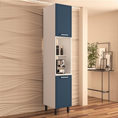 Armário Paneleiro para Cozinha Amara 40x224,5cm com 2 Portas 2 Nichos