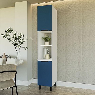 Armário Paneleiro para Cozinha Meena 40x224,5cm 2 Portas e 2 Nichos