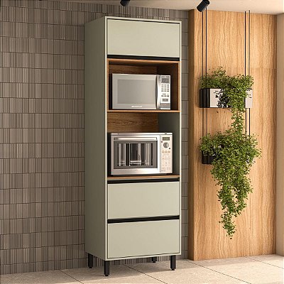 Armário de Cozinha Koya com Torre Quente 70x214cm Gaveta e 2 Portas