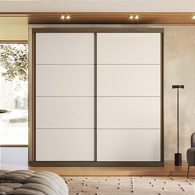 Guarda Roupa Prime 100% MDF 219x230cm 2 Portas de Correr