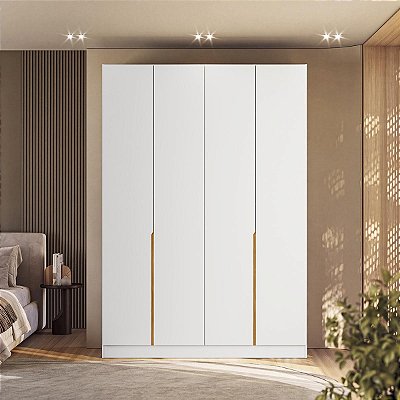 Roupeiro Viena 100% MDF 160,5x230cm 4 Portas e 2 Gavetas Puxadores Embutidos