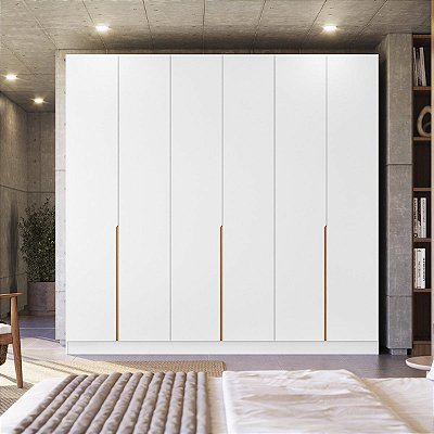 Guarda Roupa Viena 100% MDF 240x230cm 6 Portas e 4 Gavetas Puxadores Embutidos