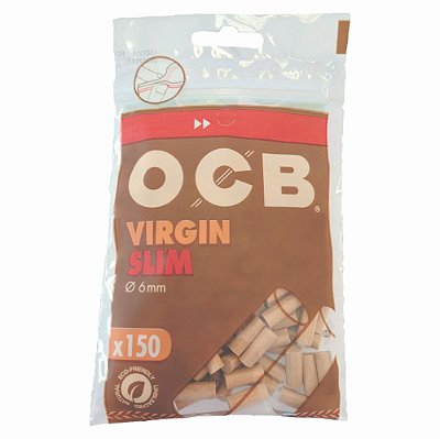 Filtro OCB Slim Unbleached (VIRGIN) c/ 150un (6x15mm)