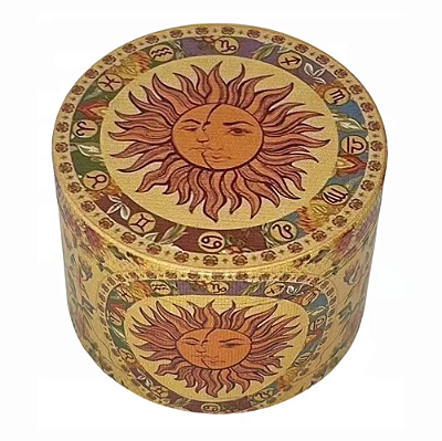 Dichavador de Metal (Liga de Zinco) 4 Partes 'Sol Zodiacal' - (40x35mm)