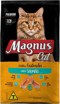 Magnus Cat Premium Gatos Castrados Salmão 10,1Kg
