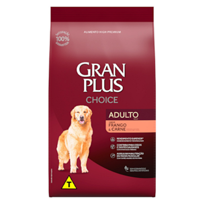 Ração Granplus Choice Cães Adultos Frango e Carne 15Kg