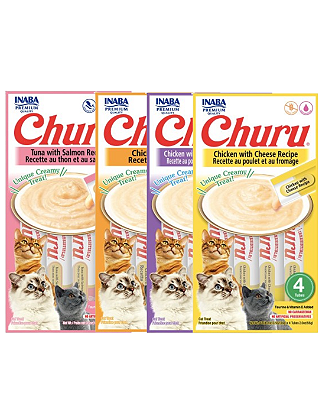 Kit com 4 pacotes de Churu para Gatos - 56g x 4