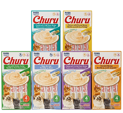 Petisco Churu para Gatos 56g - Pacote 4 Tubos de 14g