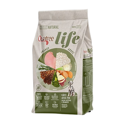 Ração Quatree Life Cães Adultos Raças Médias e Grandes 20Kg