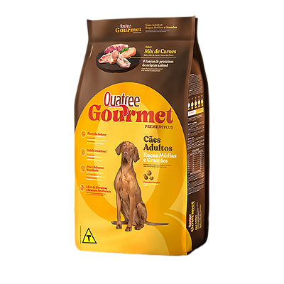 Ração Quatree Gourmet Cães Adultos Médios e Grandes 20Kg