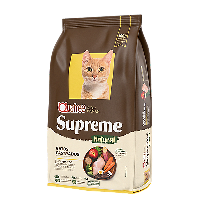 Ração Quatree Supreme Natural Gatos Castrados Frango 10,1Kg