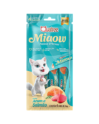 Petisco Cremoso Quatree Miaow Atum e Salmão 56g
