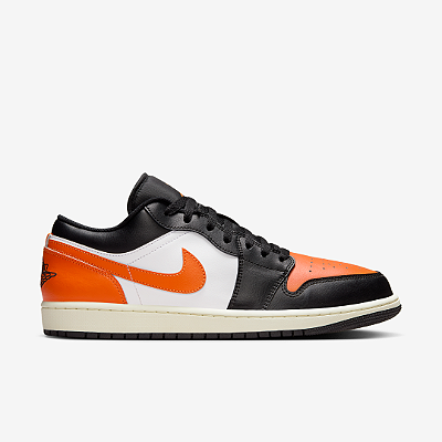 Tênis Air Jordan 1 Low Black White Sail Starfish