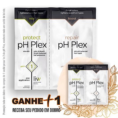 pH Plex Protetor e Reconstrutor Capilar - Sachê Duplo - passo 1 Protect e 2 Repair