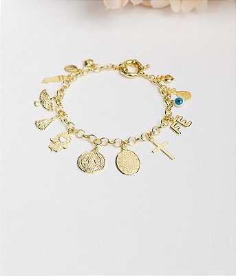 Pulseira Proteção banhada a ouro