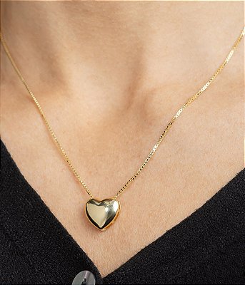 Colar Coração banhado a ouro