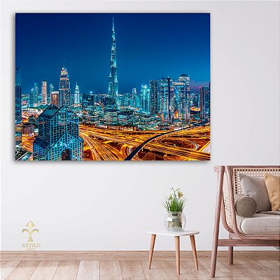 Quadro Decorativo Canvas Dubai Burj Khalifa Emirado Árabes Horizontal