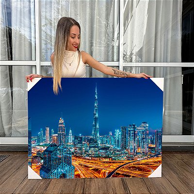 Quadro Decorativo Canvas Dubai Burj Khalifa Emirado Árabes Horizontal