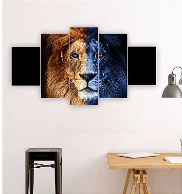 Quadros Decorativos  Leão de Judá colorido 2 Cores 115x60cm