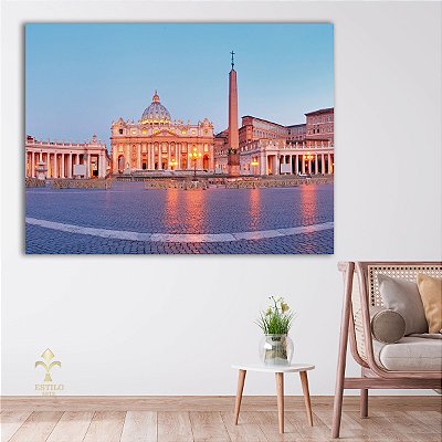 Quadro Decorativo Canvas Vaticano Roma Praça de São Pedro Horizontal