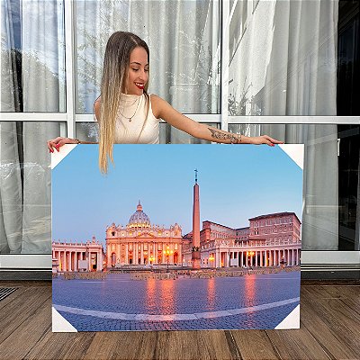 Quadro Decorativo Canvas Vaticano Roma Praça de São Pedro Horizontal