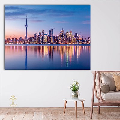 Quadro Decorativo Canvas Torre Em Toronto Canadá Horizontal