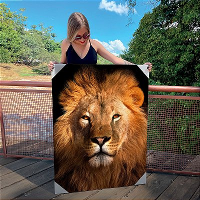 Quadro Decorativo Canvas Animal Silvestre Leão de Judá Rei Colorido Vertical