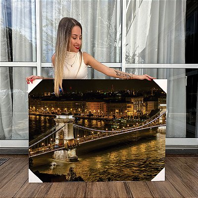 Quadros Decorativos Canvas Ponte Buda Peste Rio Horizontal