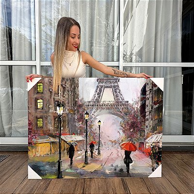 Quadros Decorativos Canvas Pintura Cidade de Paris Torre Eiffel Horizontal