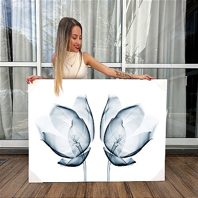 Quadro Decorativo Canvas Floral Raio X Horizontal