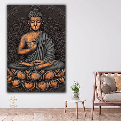Quadro Decorativo Canvas Buda Religião Budista Vertical