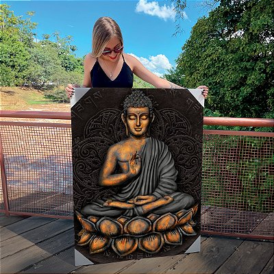 Quadro Decorativo Canvas Buda Religião Budista Vertical