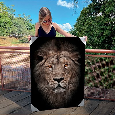Quadro Decorativo Canvas Leão de Judá Rei da Floresta Vertical