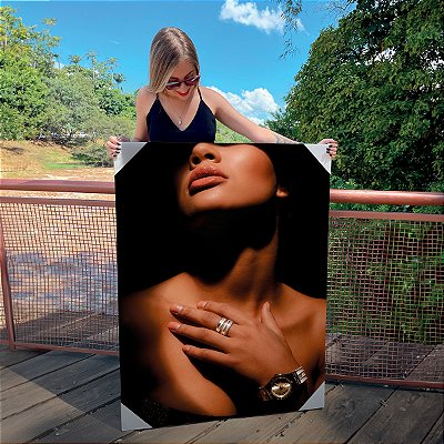 Quadro Decorativo Canvas Mulher Beleza Feminina Face com Sombra Vertical